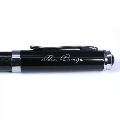 branded Black Top Carbon Fibre Ballpoint Pen, from our range of promotional Metal Promotional Pens