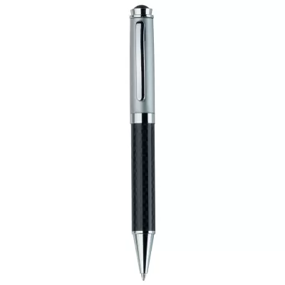 branded Silver Top Carbon Fibre Ballpoint Pen, from our range of promotional Metal Promotional Pens
