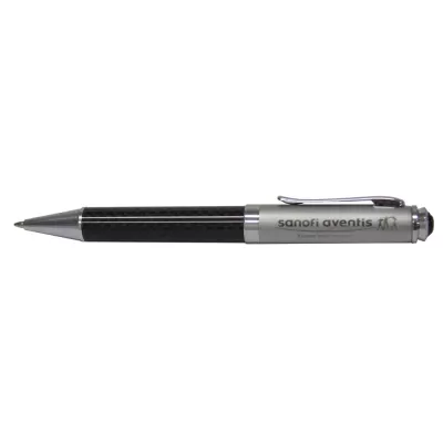 branded Silver Top Carbon Fibre Ballpoint Pen, from our range of promotional Metal Promotional Pens