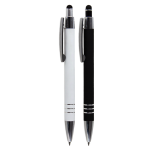 branded Lyon Click Action Ballpoint Pen with Stylus, from our range of promotional Metal Promotional Pens