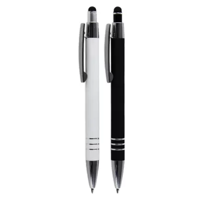 branded Lyon Click Action Ballpoint Pen with Stylus, from our range of promotional Metal Promotional Pens