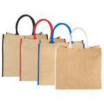 Jute Shopping &amp; Tote Bags  - Colour Highlighted Large Jute Tote