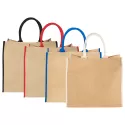 branded Colour Highlighted Large Jute Tote, from our range of promotional Jute Shopping &amp; Tote Bags