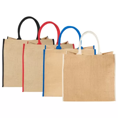 branded Colour Highlighted Large Jute Tote, from our range of promotional Jute Shopping & Tote Bags