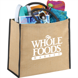branded Colour Highlighted Large Jute Tote, from our range of promotional Jute Shopping & Tote Bags