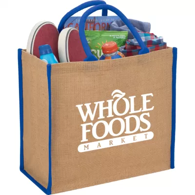 branded Colour Highlighted Large Jute Tote, from our range of promotional Jute Shopping & Tote Bags