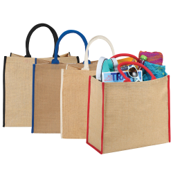branded Colour Highlighted Large Jute Tote, from our range of promotional Jute Shopping & Tote Bags