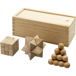 Executive Toys and Games  - Brainiac 3-piece wooden brain teaser set