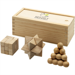 Executive Toys and Games - Brainiac 3-piece wooden brain teaser set