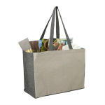 Shopping Tote Bags  - Recycled Cotton Contrast Side Shopper Tote
