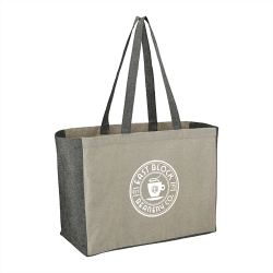 Shopping Tote Bags - Recycled Cotton Contrast Side Shopper Tote