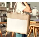 branded Mumbay Cotton Pocket Jute Tote Bag, from our range of promotional Shopping Tote Bags