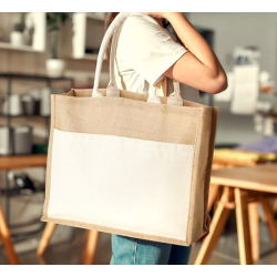 Shopping Tote Bags - Mumbay Cotton Pocket Jute Tote Bag