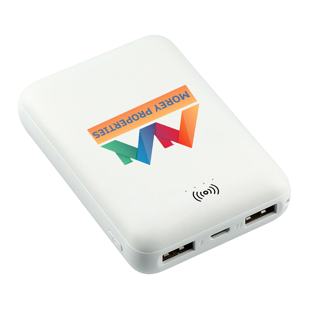 branded Halley 5000mAh Wireless Power Bank, from our range of promotional Power Banks