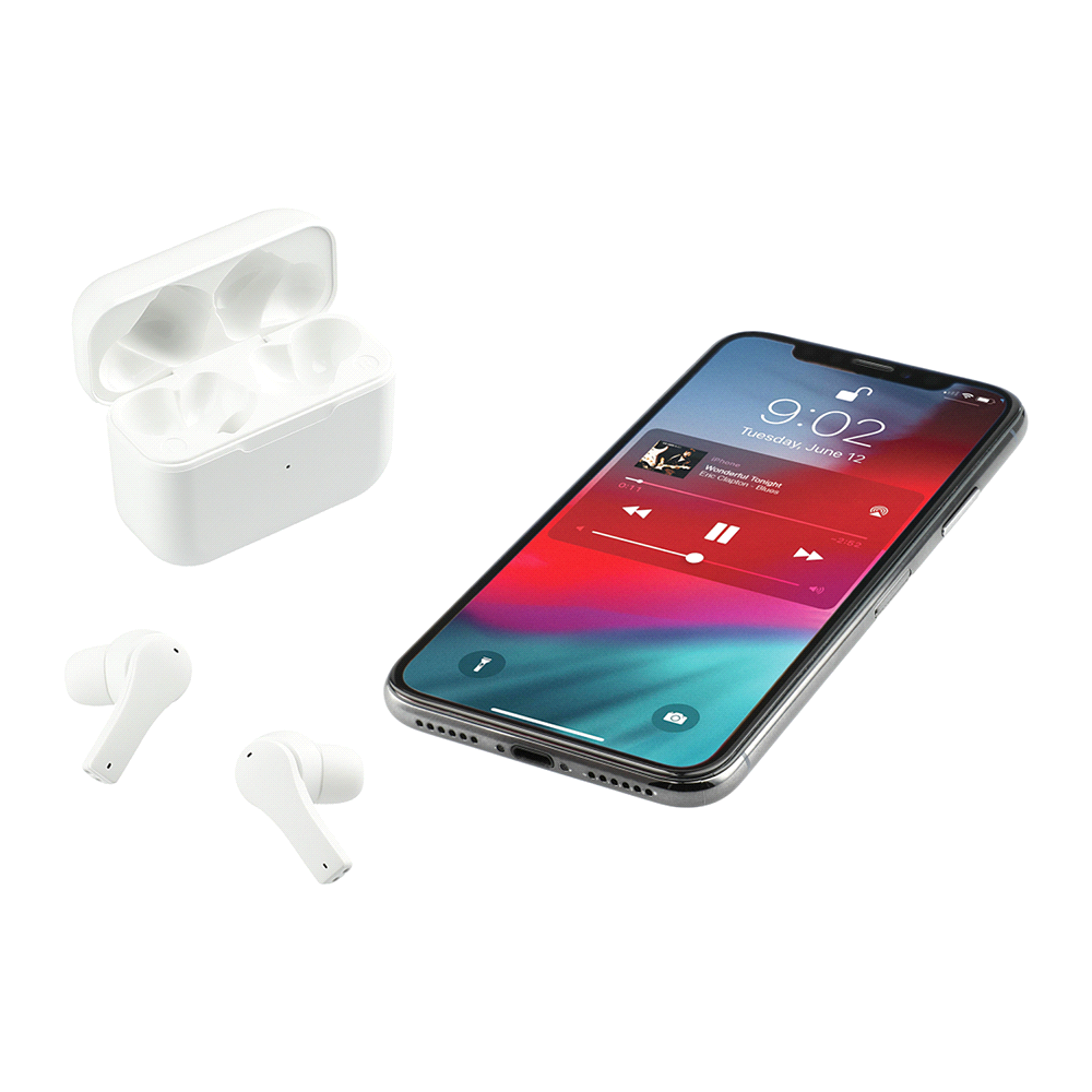 branded Synergy True Wireless Auto Pair Earbuds with ENC, from our range of promotional Earbuds & Headphones