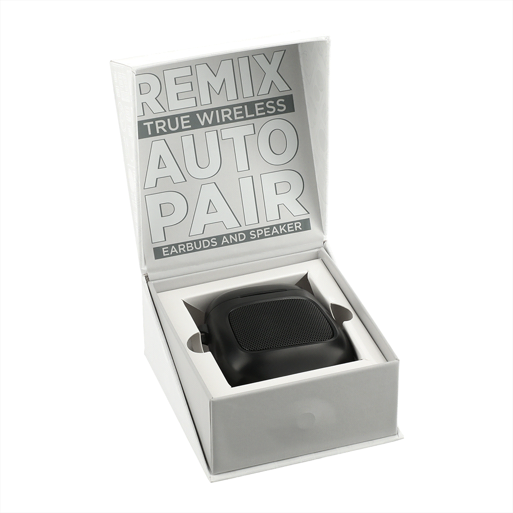 branded Remix Auto Pair True Wireless Earbuds and Speaker, from our range of promotional Earbuds & Headphones