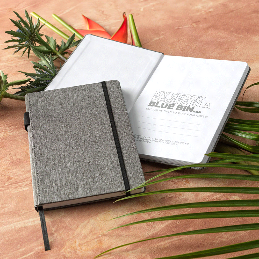 branded Orin A5 RPET Notebook, from our range of promotional Promotional Journals & Notebooks