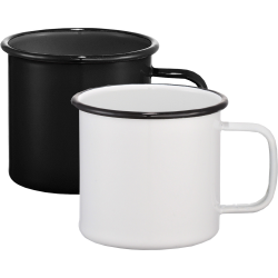 branded Enamel Metal Cup 500ml, from our range of promotional Reusable Coffee Cups - Metal