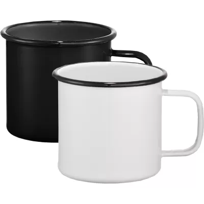 branded Enamel Metal Cup 500ml, from our range of promotional Reusable Coffee Cups - Metal