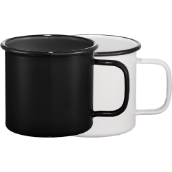 branded Enamel Metal Cup 500ml, from our range of promotional Reusable Coffee Cups - Metal