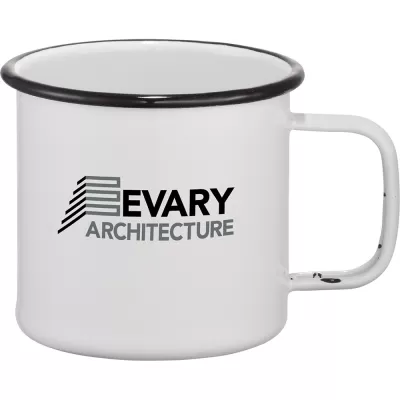 branded Enamel Metal Cup 500ml, from our range of promotional Reusable Coffee Cups - Metal