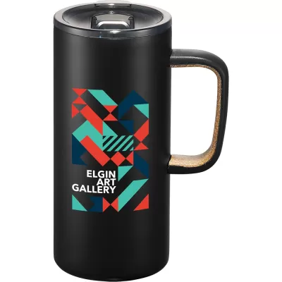 branded Valhalla Copper Vacuum Mug with Cork 500ml, from our range of promotional Reusable Coffee Cups - Metal