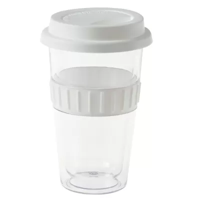 branded Plastic Double-walled Mug 350ml, from our range of promotional Reusable Coffee Cups - Plastic & Ceramic