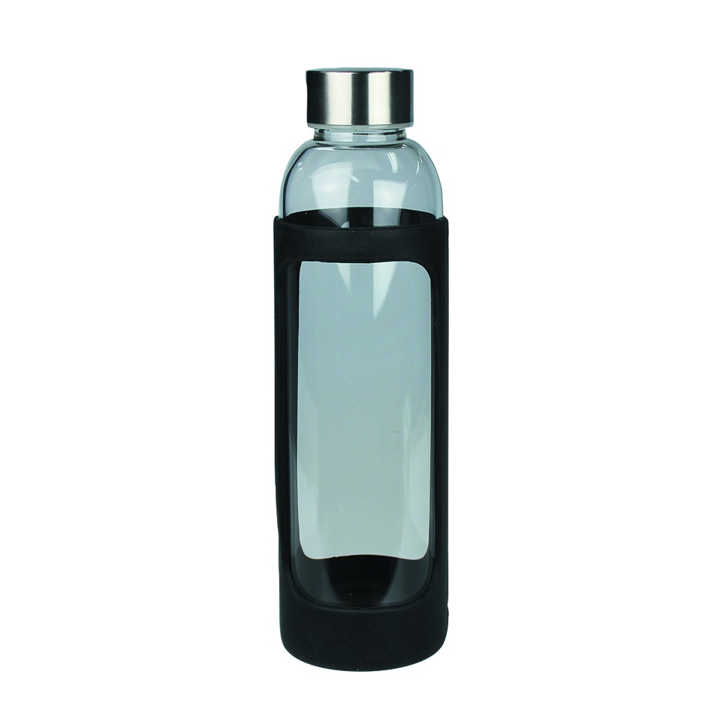 branded Glass Bottle with Silicone Cover 500ml, from our range of promotional Drink Bottles - Glass