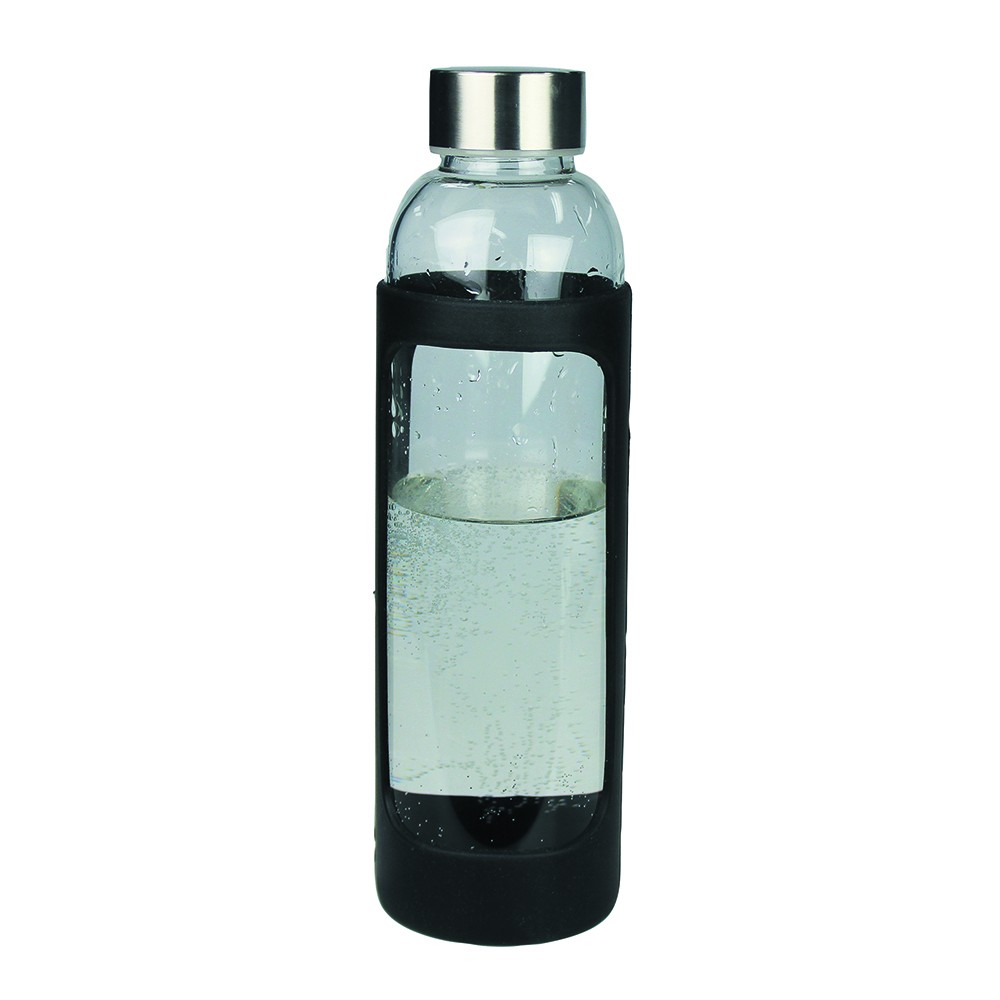 branded Glass Bottle with Silicone Cover 500ml, from our range of promotional Drink Bottles - Glass