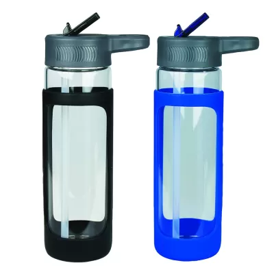 branded Glass Bottle with Silicone Cover 600ml, from our range of promotional Drink Bottles - Glass