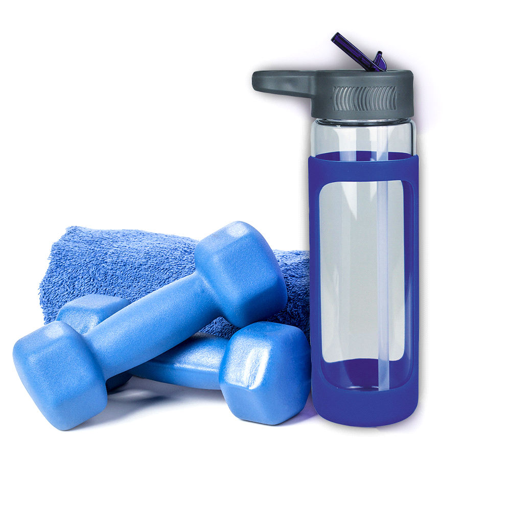 branded Glass Bottle with Silicone Cover 600ml, from our range of promotional Drink Bottles - Glass