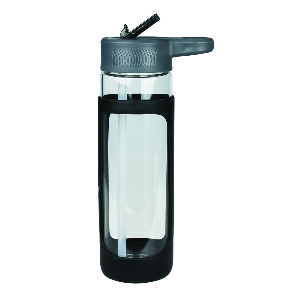 branded Glass Bottle with Silicone Cover 600ml, from our range of promotional Drink Bottles - Glass