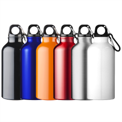 branded Oregon 400ml Sport Bottle With Carabiner, from our range of promotional Drink Bottles - Metal