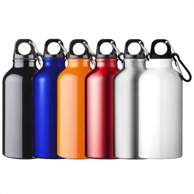branded Oregon 400ml Sport Bottle With Carabiner, from our range of promotional Drink Bottles - Metal
