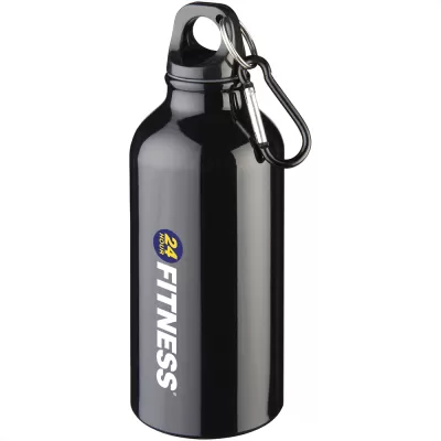 branded Oregon 400ml Sport Bottle With Carabiner, from our range of promotional Drink Bottles - Metal