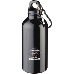 branded Oregon 400ml Sport Bottle With Carabiner, from our range of promotional Drink Bottles - Metal