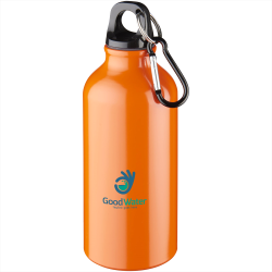 branded Oregon 400ml Sport Bottle With Carabiner, from our range of promotional Drink Bottles - Metal