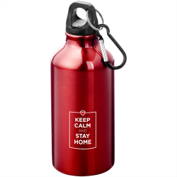 branded Oregon 400ml Sport Bottle With Carabiner, from our range of promotional Drink Bottles - Metal