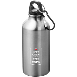branded Oregon 400ml Sport Bottle With Carabiner, from our range of promotional Drink Bottles - Metal