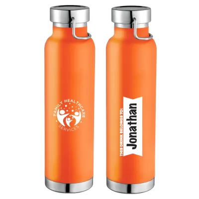branded Thor Copper Vacuum Insulated Bottle 650ml, from our range of promotional Drink Bottles - Metal