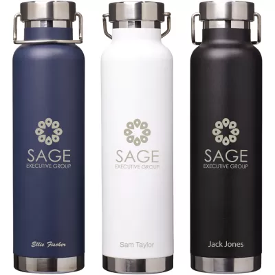 branded Thor Copper Vacuum Insulated Bottle 650ml, from our range of promotional Drink Bottles - Metal