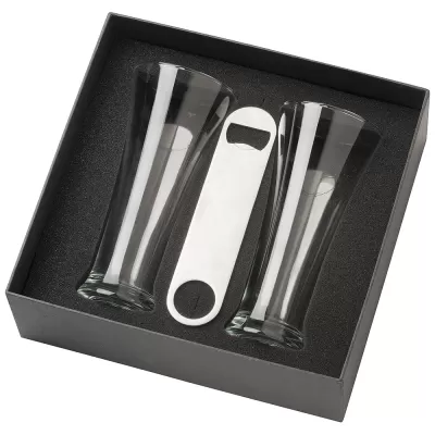 branded Pilsner Beer Glass Set 350ml, from our range of promotional Glassware Gift Sets