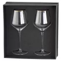 branded Gold Rim Wine Glass Set 400ml, from our range of promotional Glassware Gift Sets
