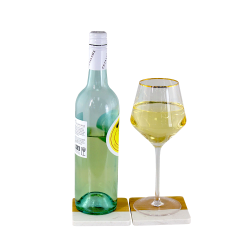 branded Gold Rim Wine Glass Set 400ml, from our range of promotional Glassware Gift Sets