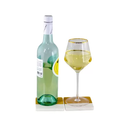 branded Gold Rim Wine Glass Set 400ml, from our range of promotional Glassware Gift Sets