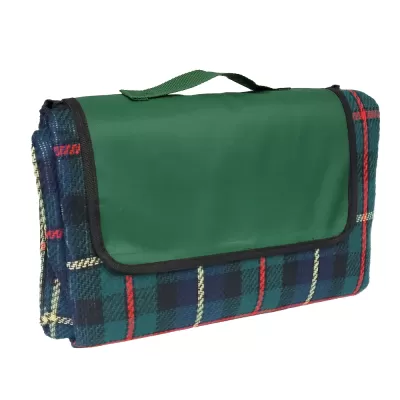 branded Folding Picnic Rug with Coloured Flap, from our range of promotional Picnic Blankets