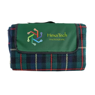 branded Folding Picnic Rug with Coloured Flap, from our range of promotional Picnic Blankets