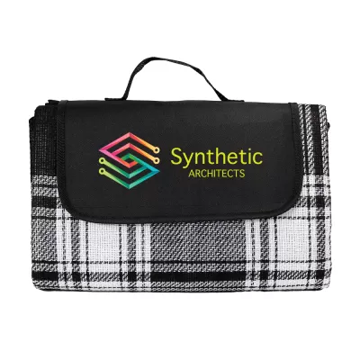 branded Folding Picnic Rug with Coloured Flap, from our range of promotional Picnic Blankets