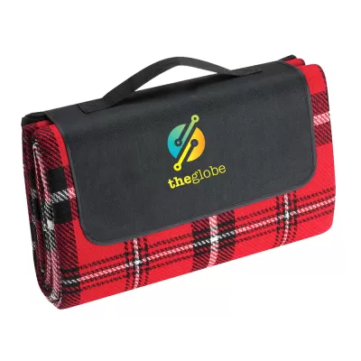 branded Folding Picnic Rug with Coloured Flap, from our range of promotional Picnic Blankets