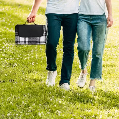 branded Folding Picnic Rug with Coloured Flap, from our range of promotional Picnic Blankets